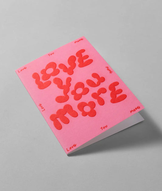 Wrap - Wenskaart 'Love you more' in reliëf
