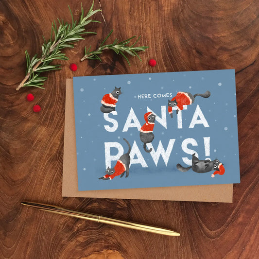 Emily Nash Christmas card A6 - Santa Paws