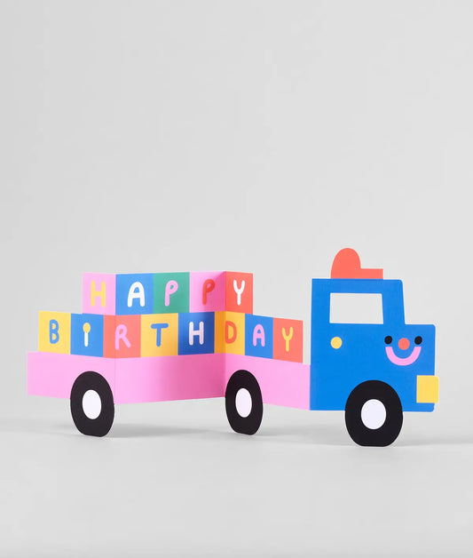 Uitklapbare verjaardagskaart Birthday Truck - Wrap