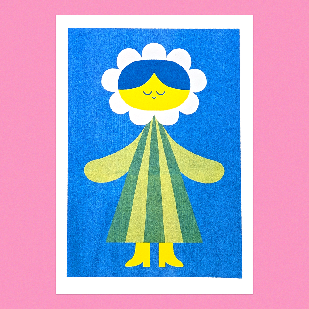 Hello Vinnie - Riso Print 'Little Daisy' A4 (29 x 21 cm)