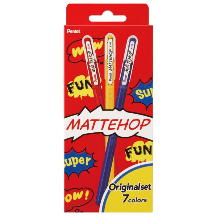 Pentel Gelroller Mattehop Gelpennen - Original Set (7 kleuren)