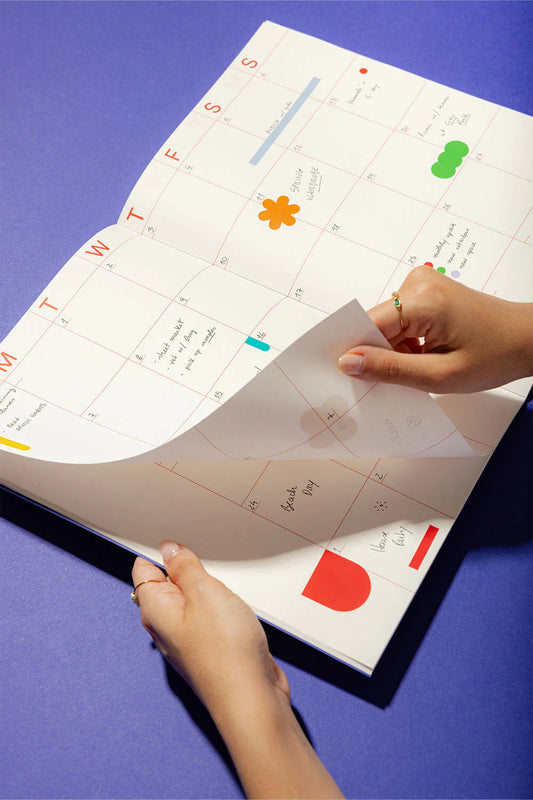 mishmash Monthly Undated Planner A4 - Bright Red