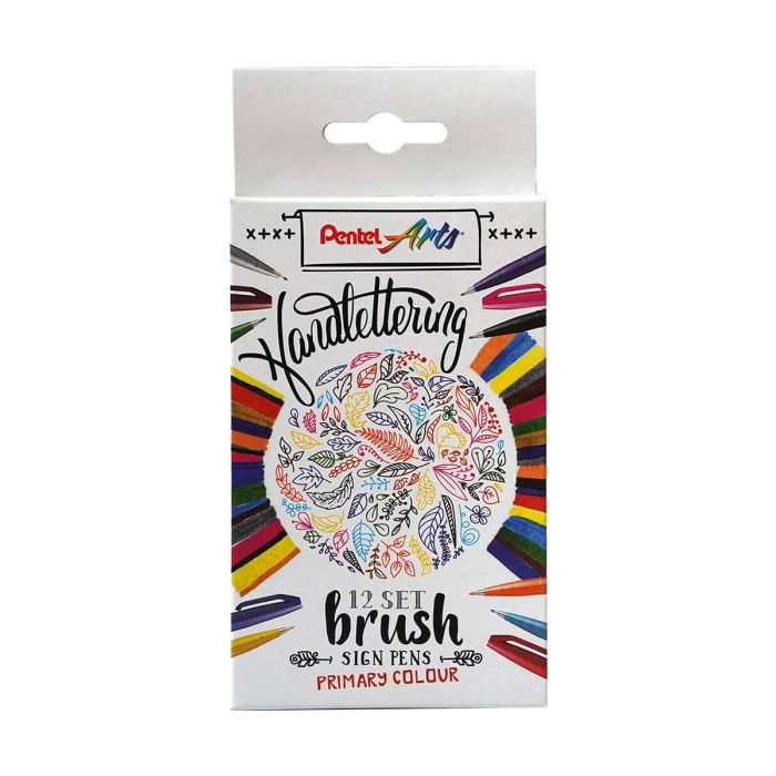Pentel Brush Sign 12 Set - Primary Colors
