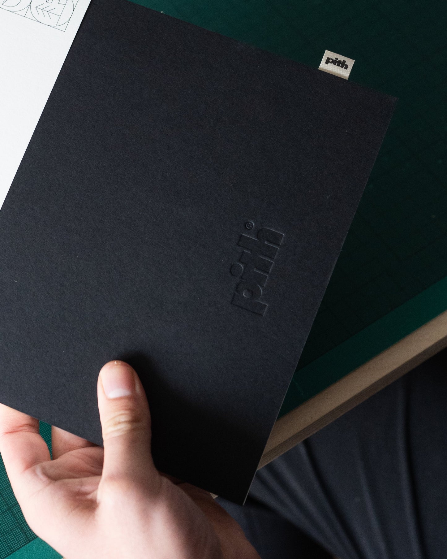 Pith - Pomelo Notebook Black Split Grid