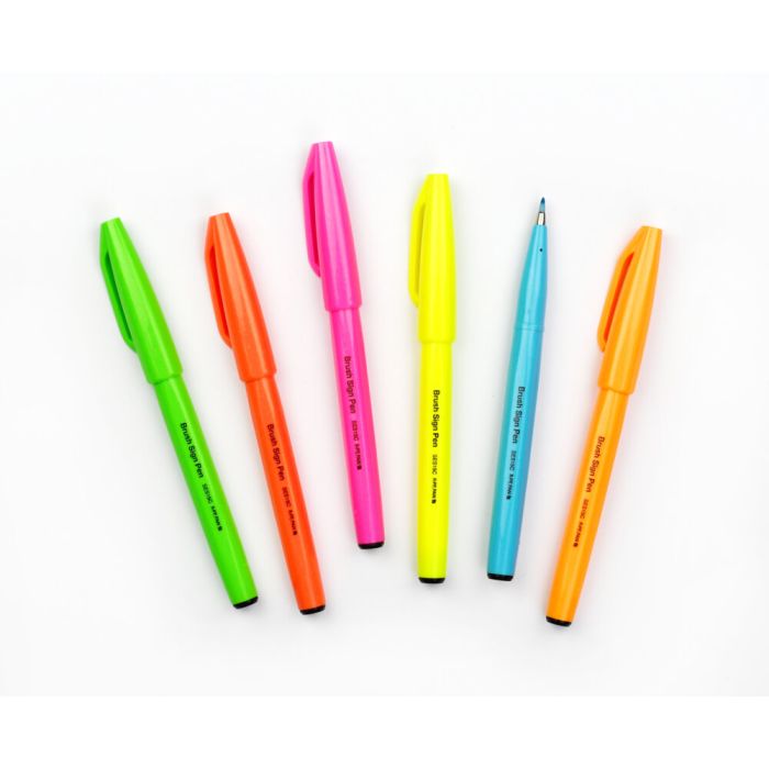 Pentel Brush Sign - Neon Rood