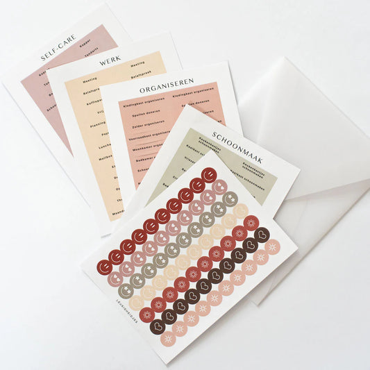Stickerset 'Organiseren' 5 vellen - Leukigheidjes