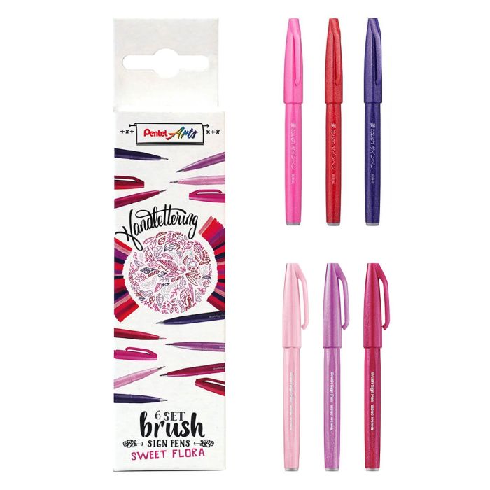 Pentel Brush Sign 6 Set - Sweet Flora