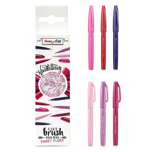 Pentel Brush Sign 6 Set - Sweet Flora
