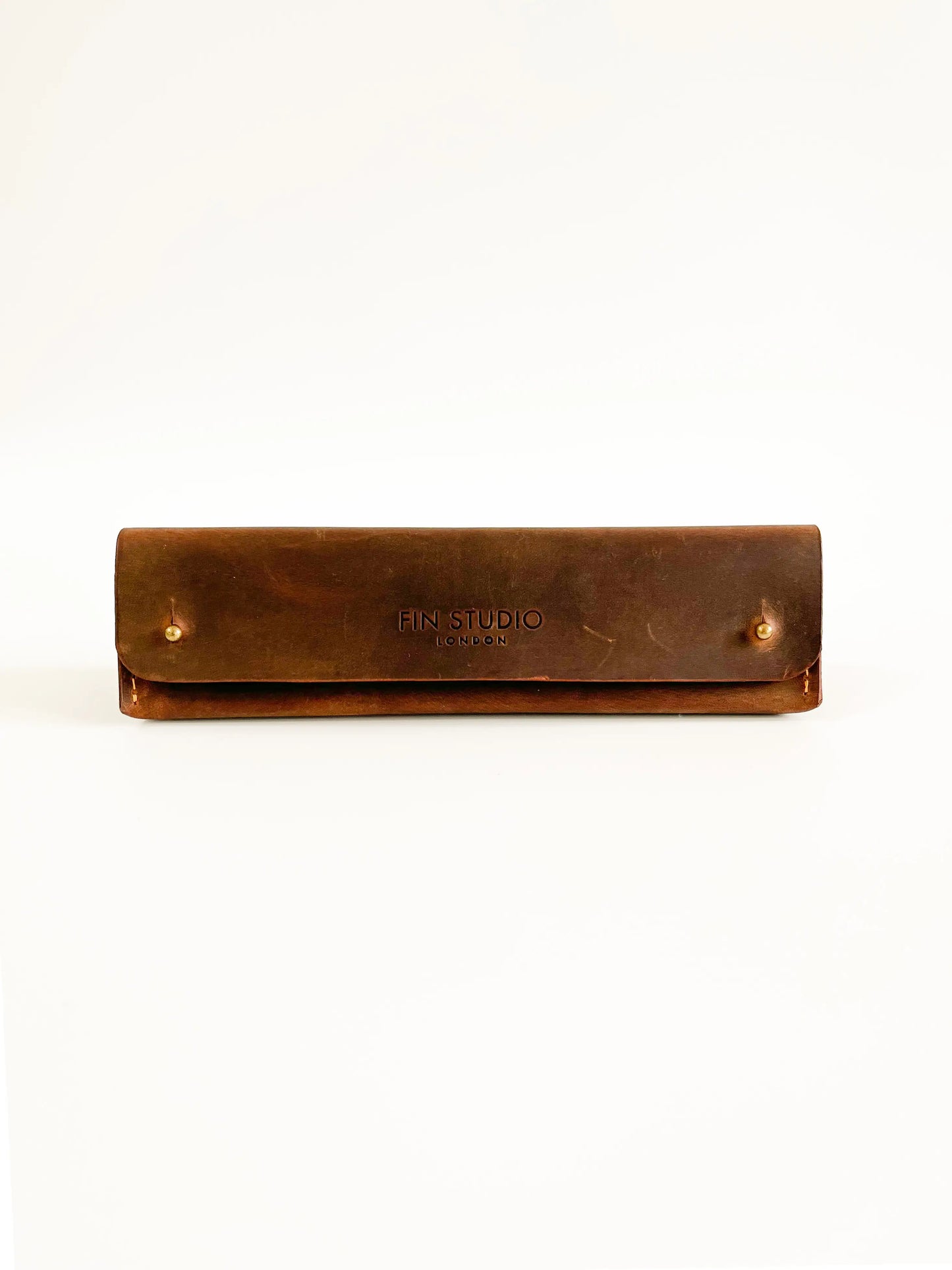 Fin Studio Leather Pouch - Brown