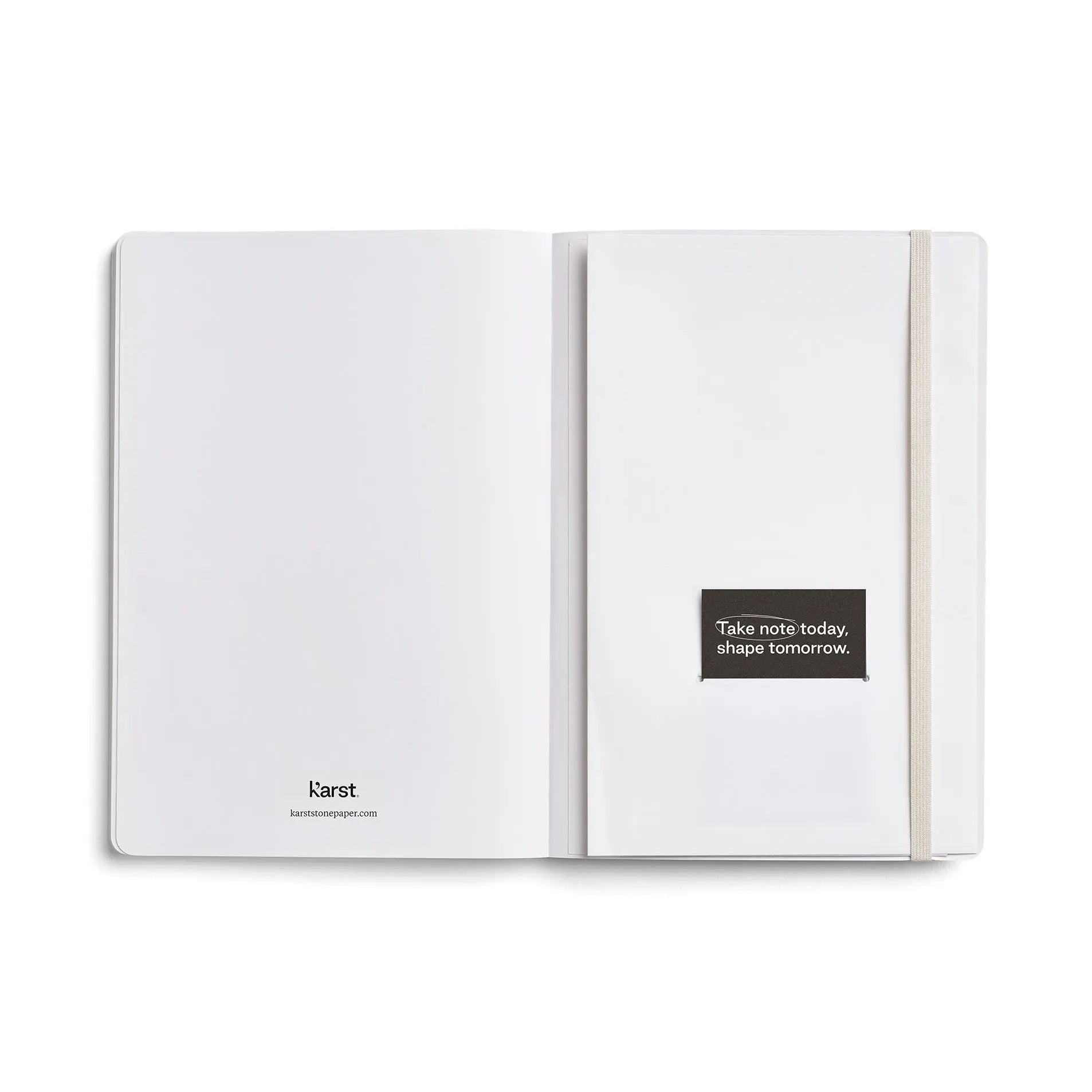 Karst Notitieboek A5 Softcover - Stone (Dotted) Binnenkant met elastiek en opbergvak