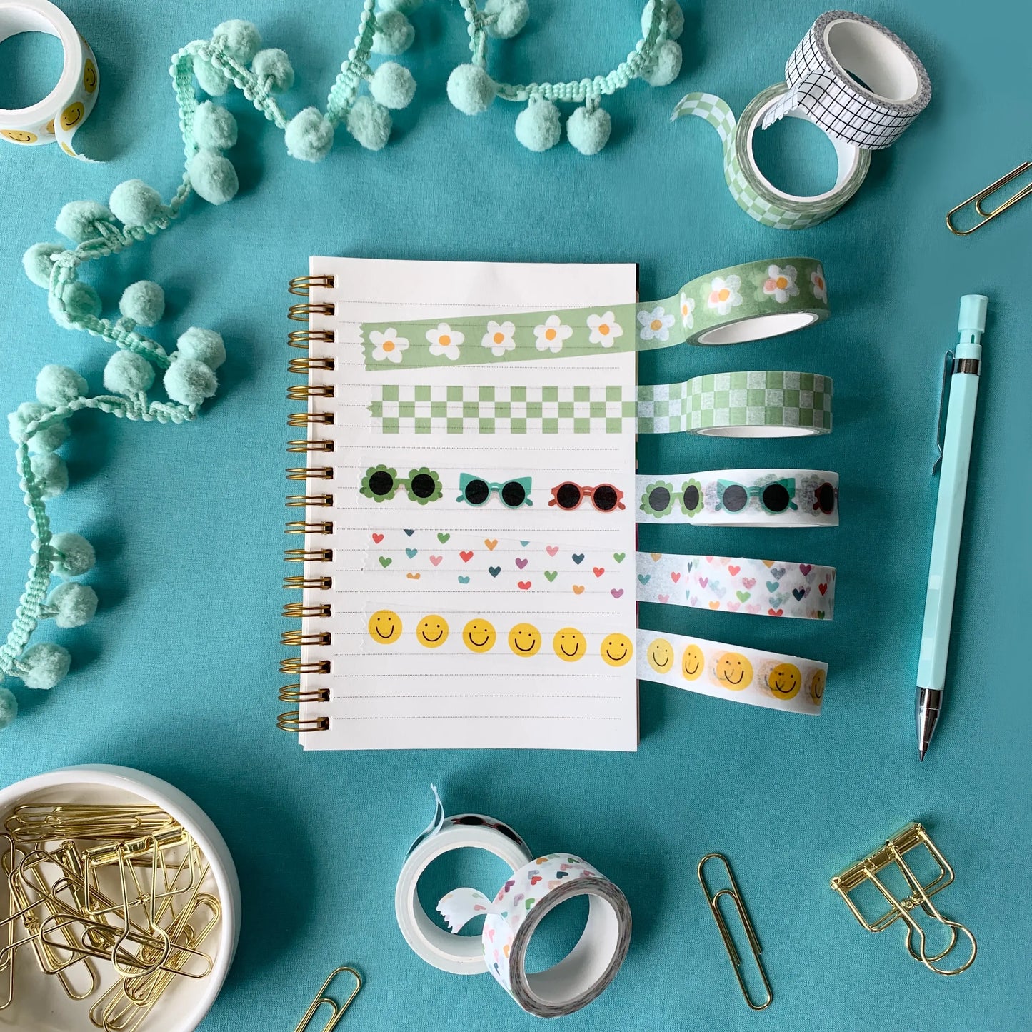 Green Daisy - Washi Tape