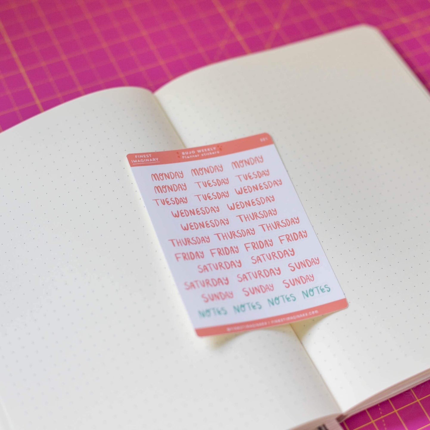 Bullet Journal Week Stickers - Small