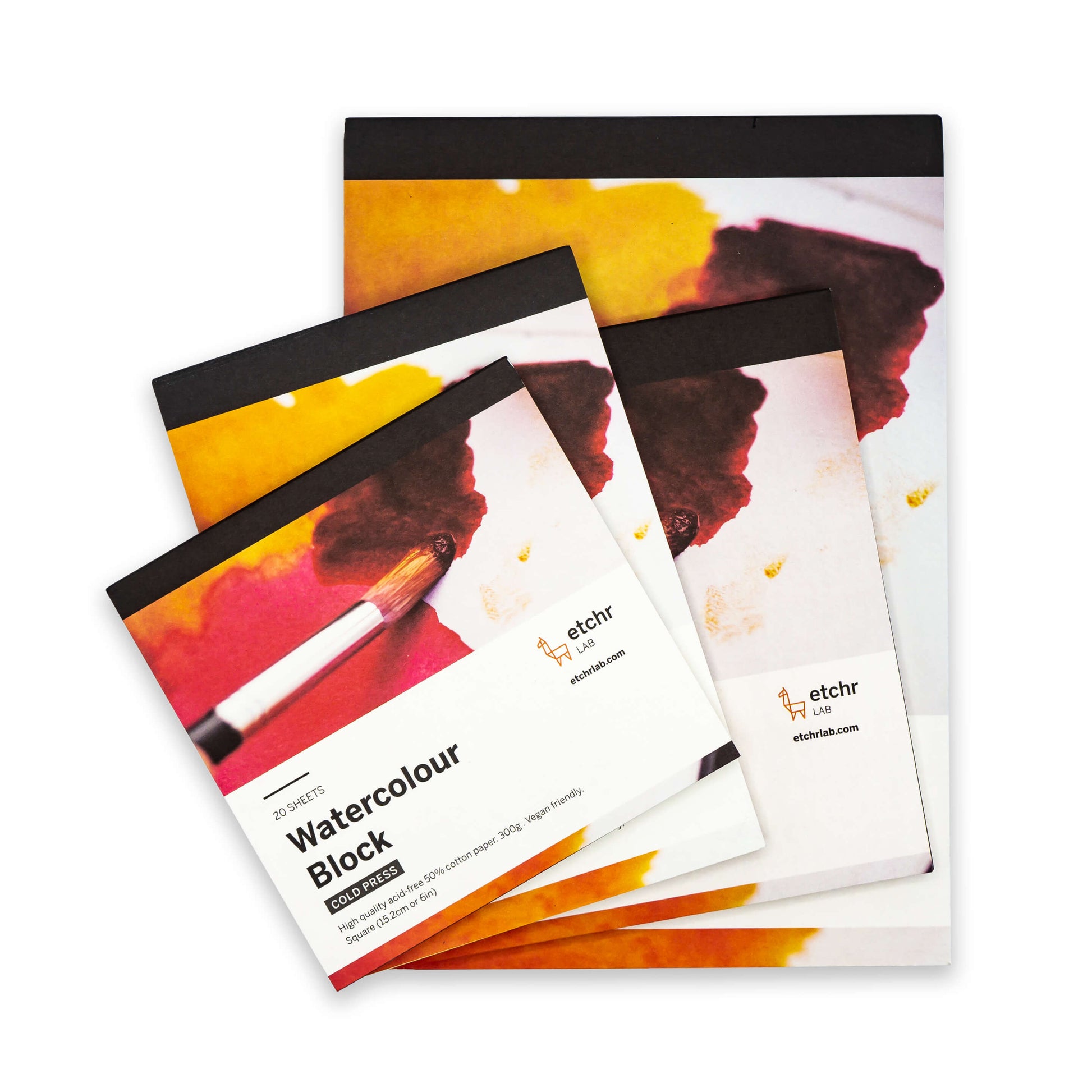 Etchr Watercolour Block 50% Katoen - 15x15 cm - Cold Pressed
