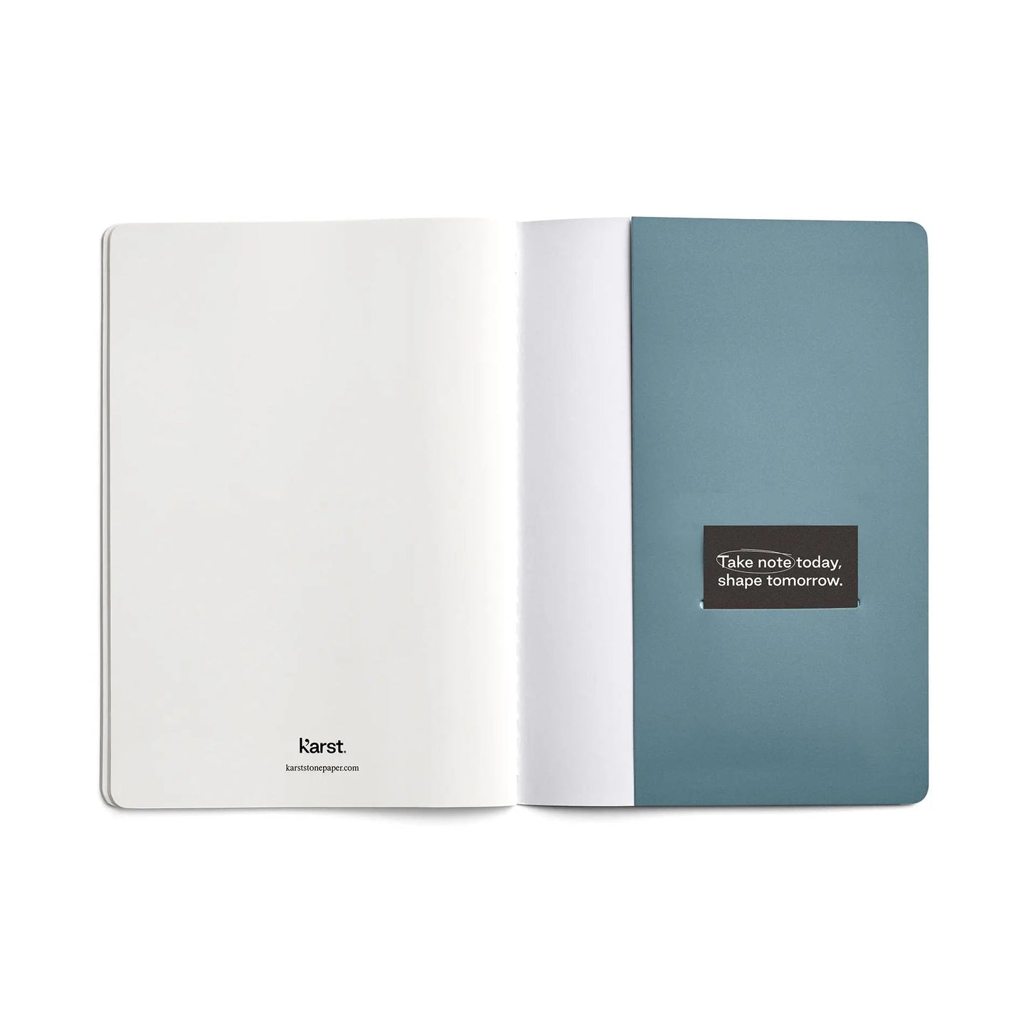 Karst stone paper journal A5 slate opengeslagen laatste pagina met vakje