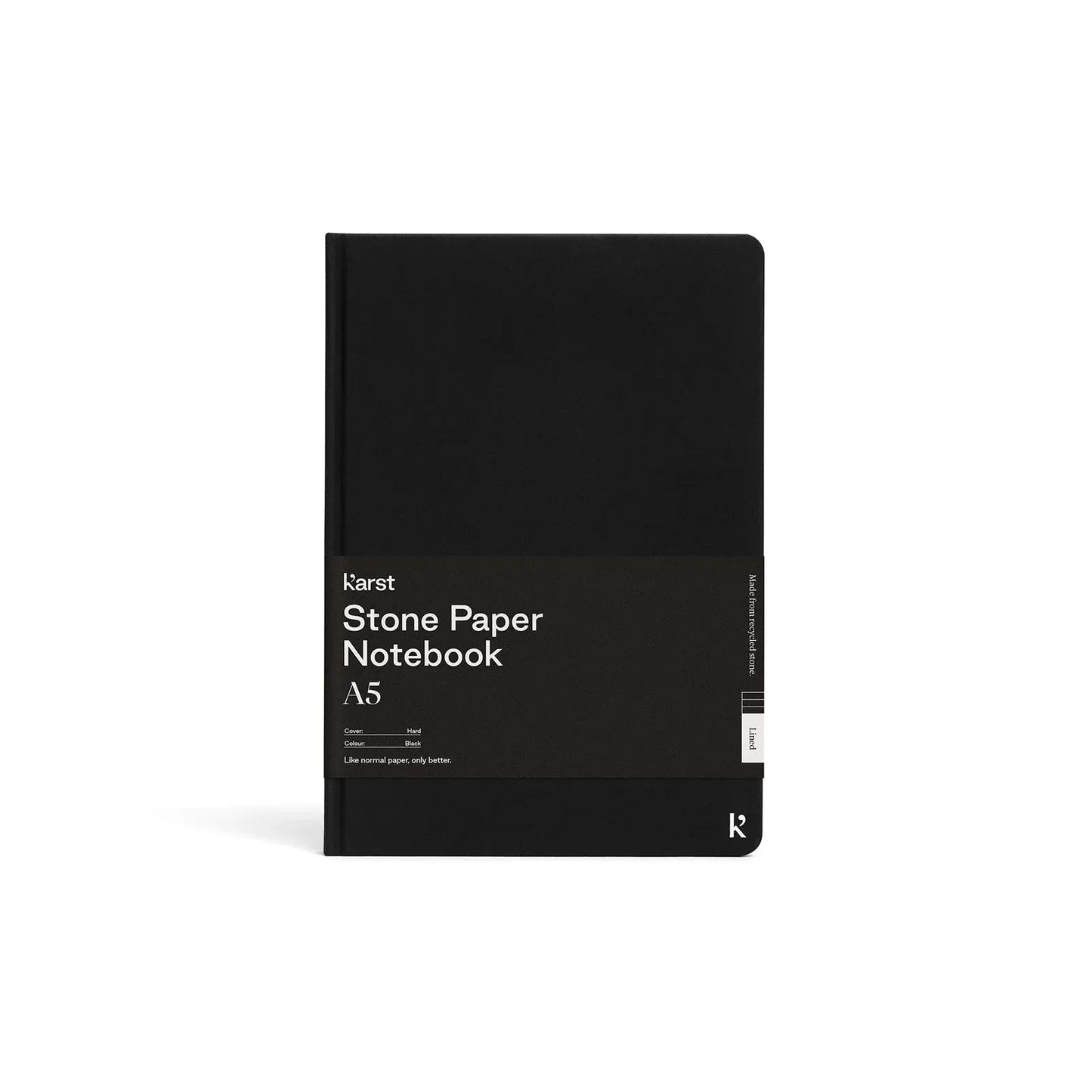 Karst Notizbuch A5 Hardcover – Schwarz (liniert)