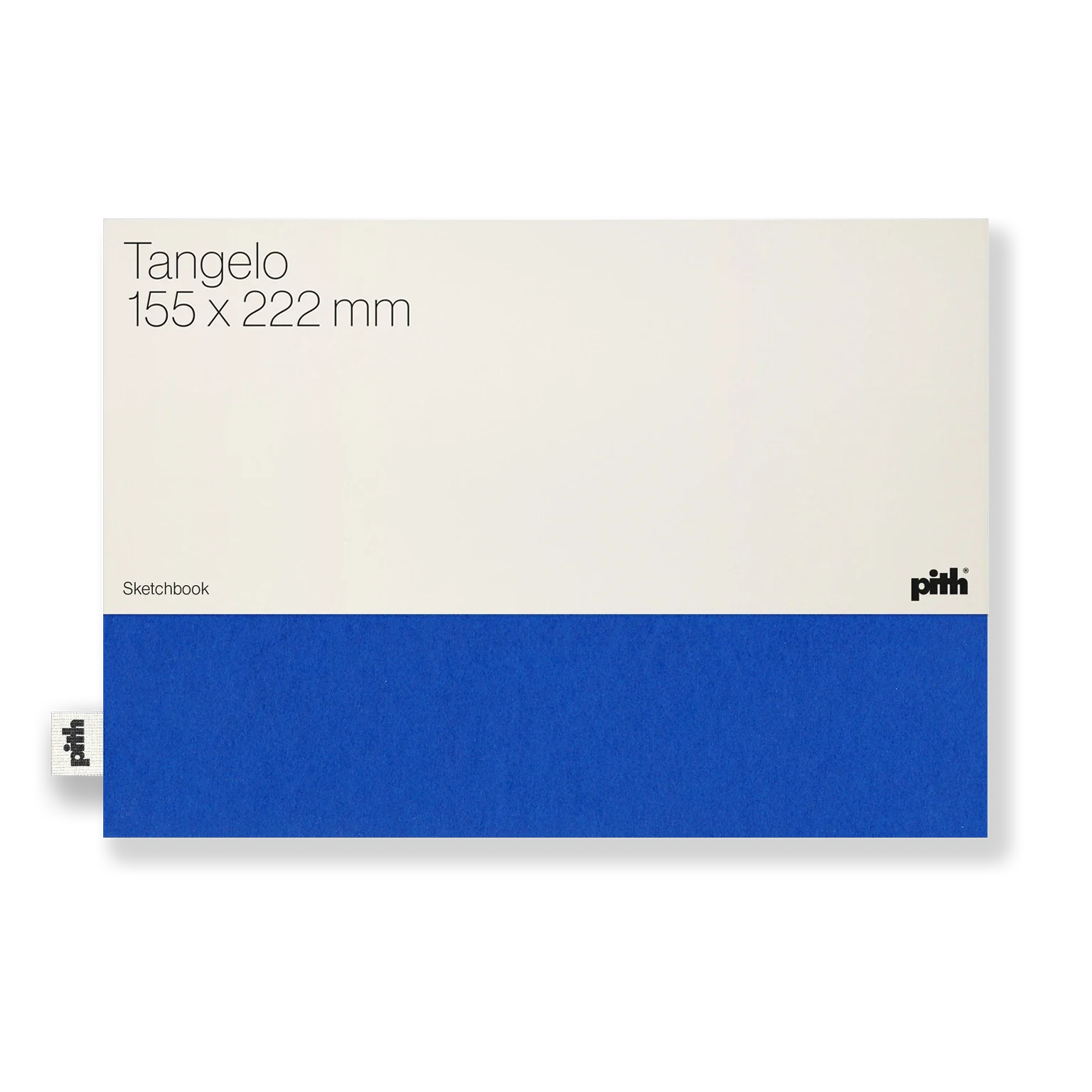 Pith Tangelo Schetsboek Blauw voorkant met label