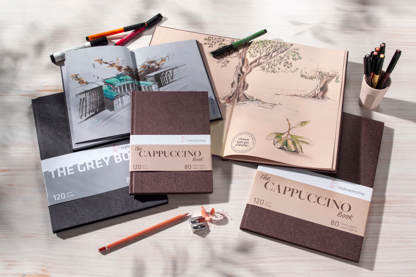 Overzicht van alle Hahnemühle producten met gekleurd papier