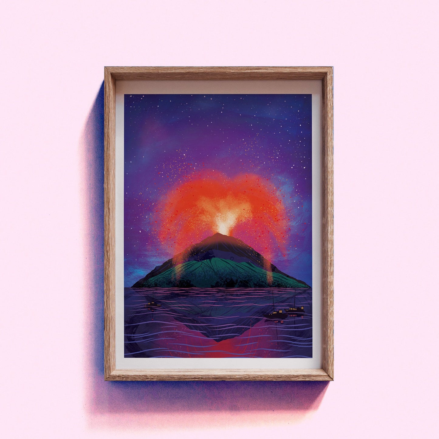 Stromboli Volcano - A4 Art Print by Hello Grimes