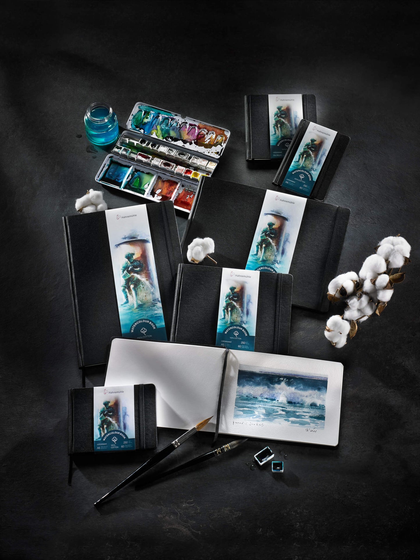 Overzicht van Hahnemühle Watercolor Book 100% katoen schetsboeken