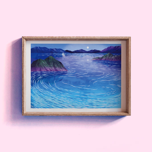Lake Attersee - A4 Art Print by Hello Grimes