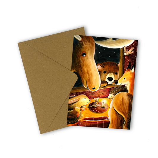 Esther Bennink Kerstkaart - Card candle light