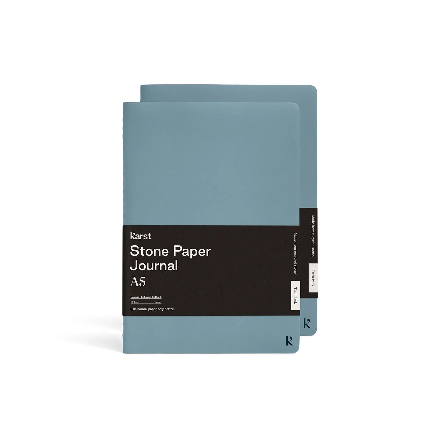 Karst stone paper journal A5 glacier voorkant met label
