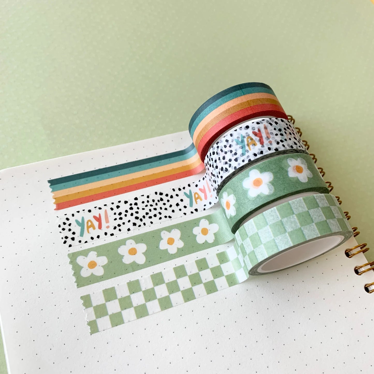 Green Daisy - Washi Tape