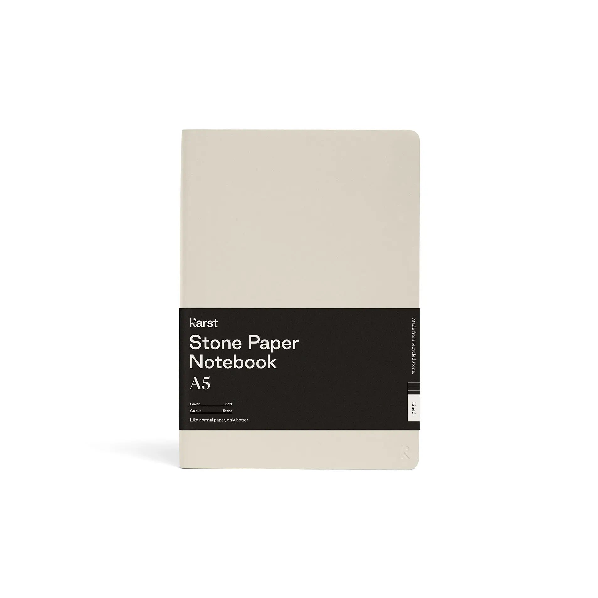 Karst Notitieboek A5 Softcover - Stone (Grid) Voorkant met label