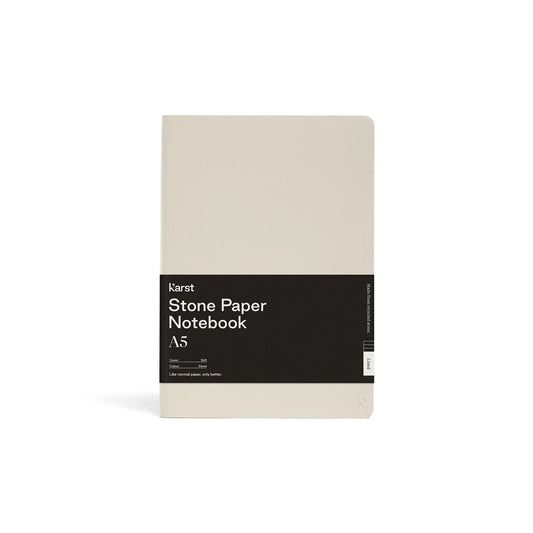 Karst Notitieboek A5 Softcover - Stone (Grid) Voorkant met label