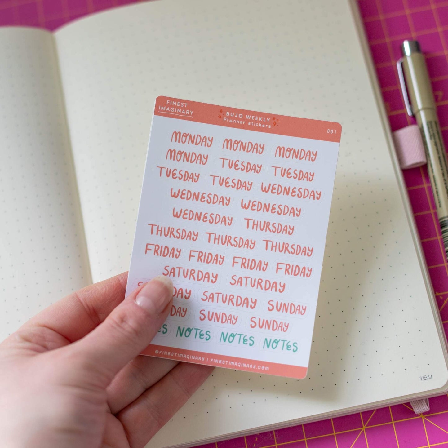 Bullet Journal Week Stickers - Small
