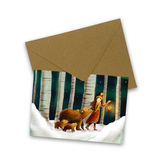 Esther Bennink Christmas card - Walking with bears