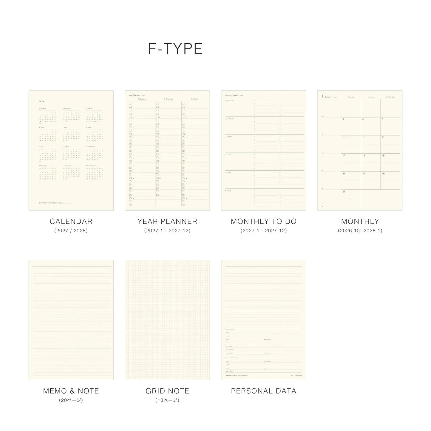Hightide A5 Planner 2027 Diary Fugen - Navy