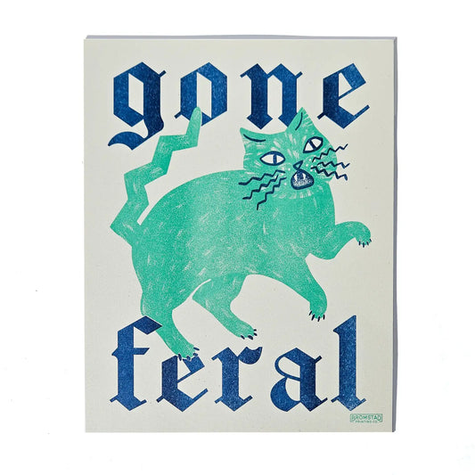 Bromstad Printing Co. - Risograph Art Print 'Gone Feral' 28x35,5cm