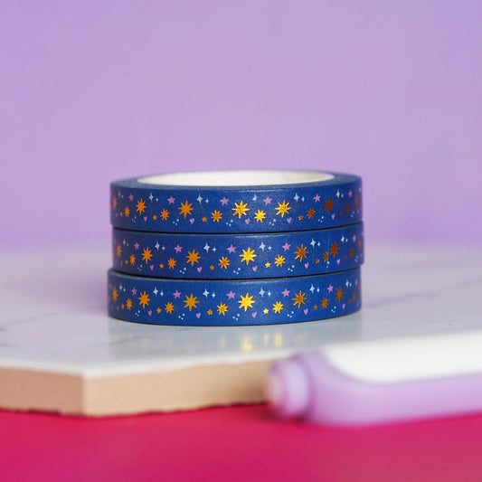 Mystical Stars - Smalle Washi tape 7,5mm
