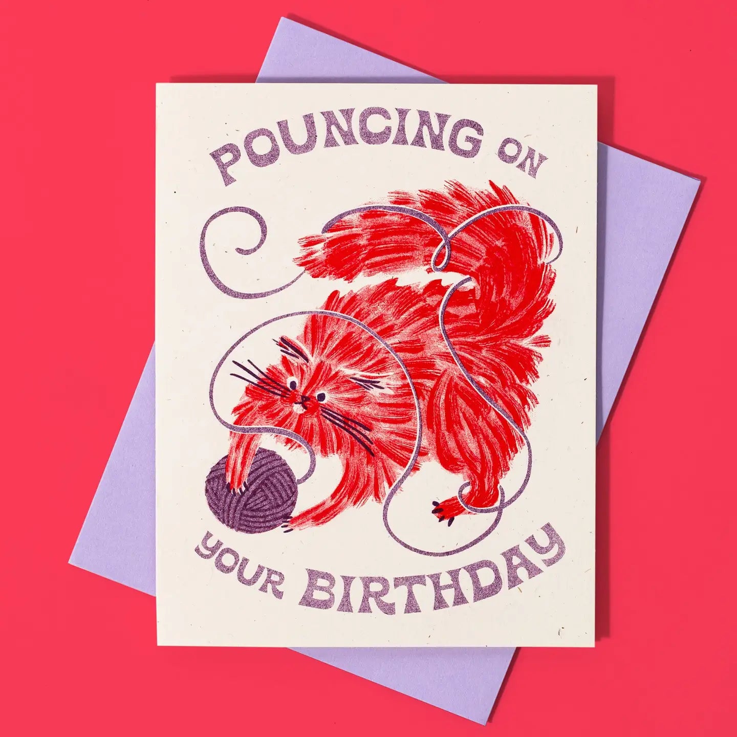 Bromstad Printing Co. - Risograph Birthday Card 'Pouncing On Your Birthday'