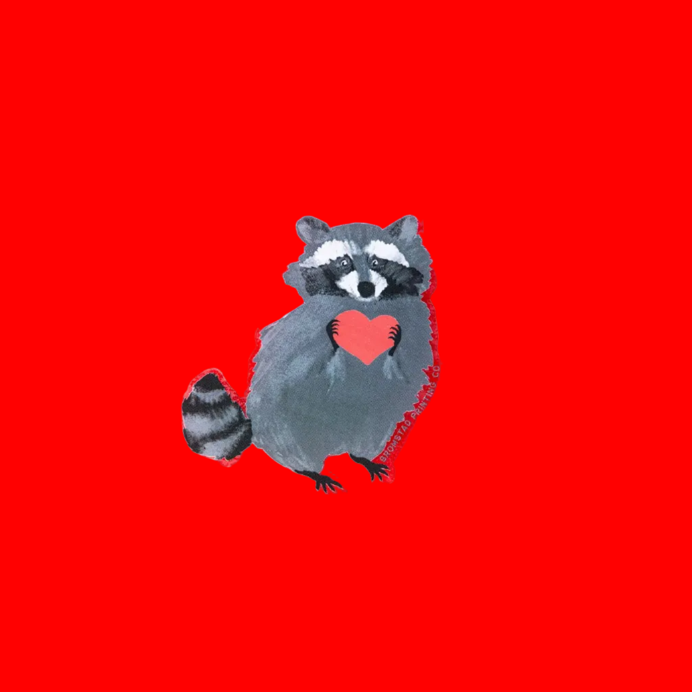 Valentijn wasbeer sticker met hartje