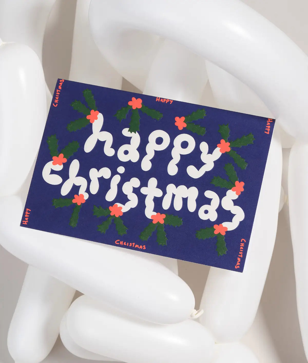 Wrap - Kerstkaart 'Happy Christmas Holly'