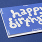 Wrap Wenskaart - 'Happy Birthday' Blauw in reliëf