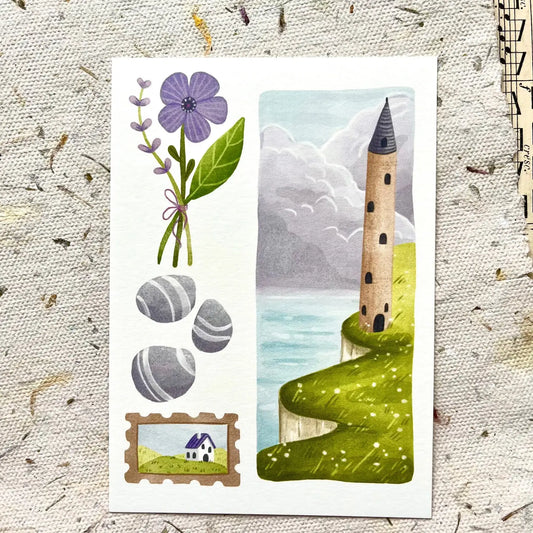 Nikki Dotti - A6 Wenskaart 'Purple Surroundings'