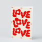 Wrap - Greeting card 'Love love love' in relief 