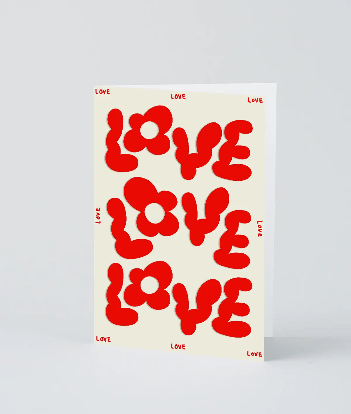 Wrap - Greeting card 'Love love love' in relief 