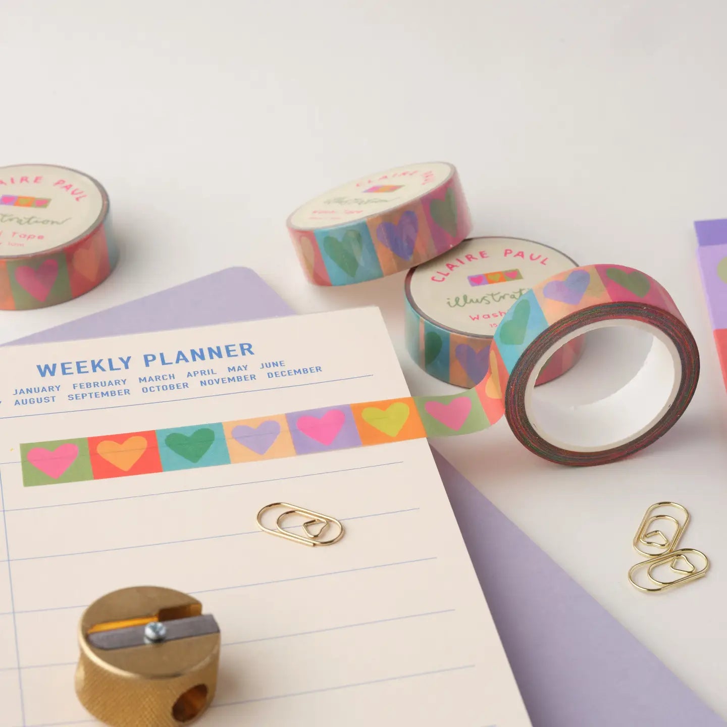 Claire Paul - Washi Tape 'Rainbow Love Hearts'