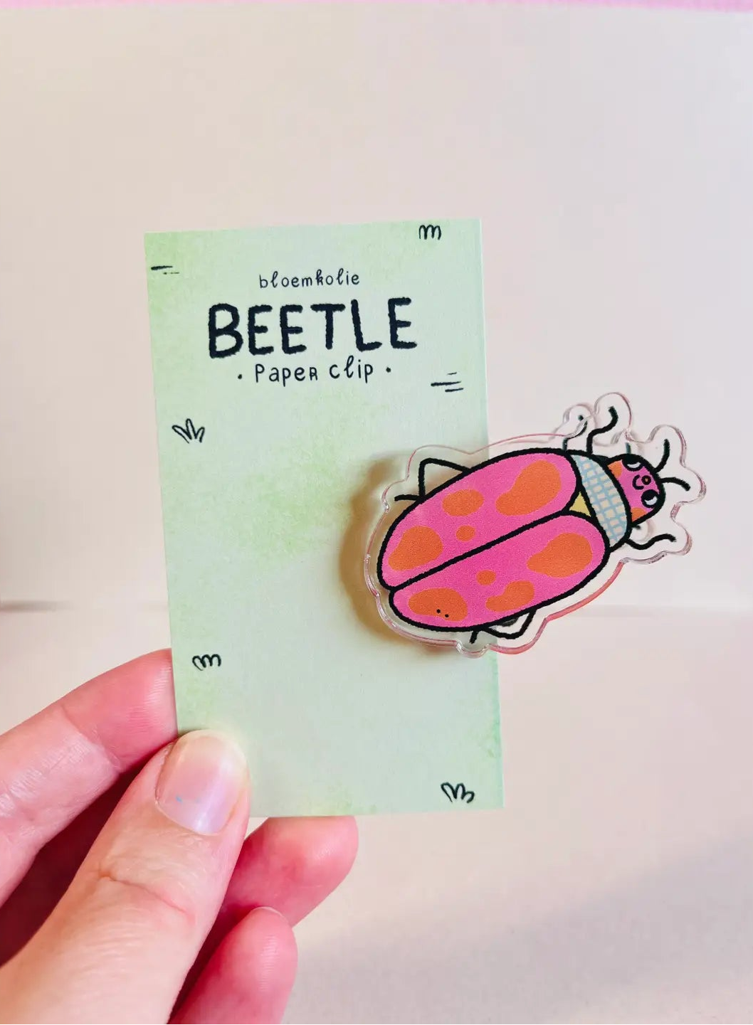 Bloemkolie Acryl Papierklem - Kever