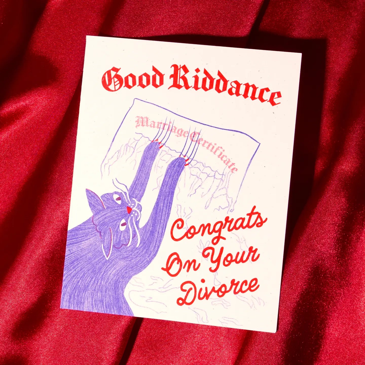 Wenskaart Good Riddance - Bromstad Printing Co.