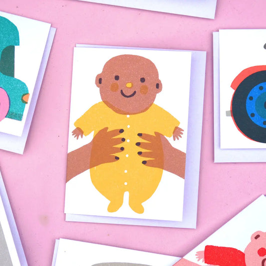 The Printed Peanut Stationery Geboortekaart - Yellow Baby A7