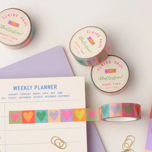 Claire Paul - Washi Tape 'Rainbow Love Hearts'