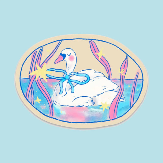 Bloemkolie Vinyl Sticker - Dreamy Swan