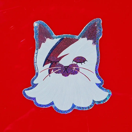 Bromstad Printing Co. 'David Bowie Cat' Glitter Sticker