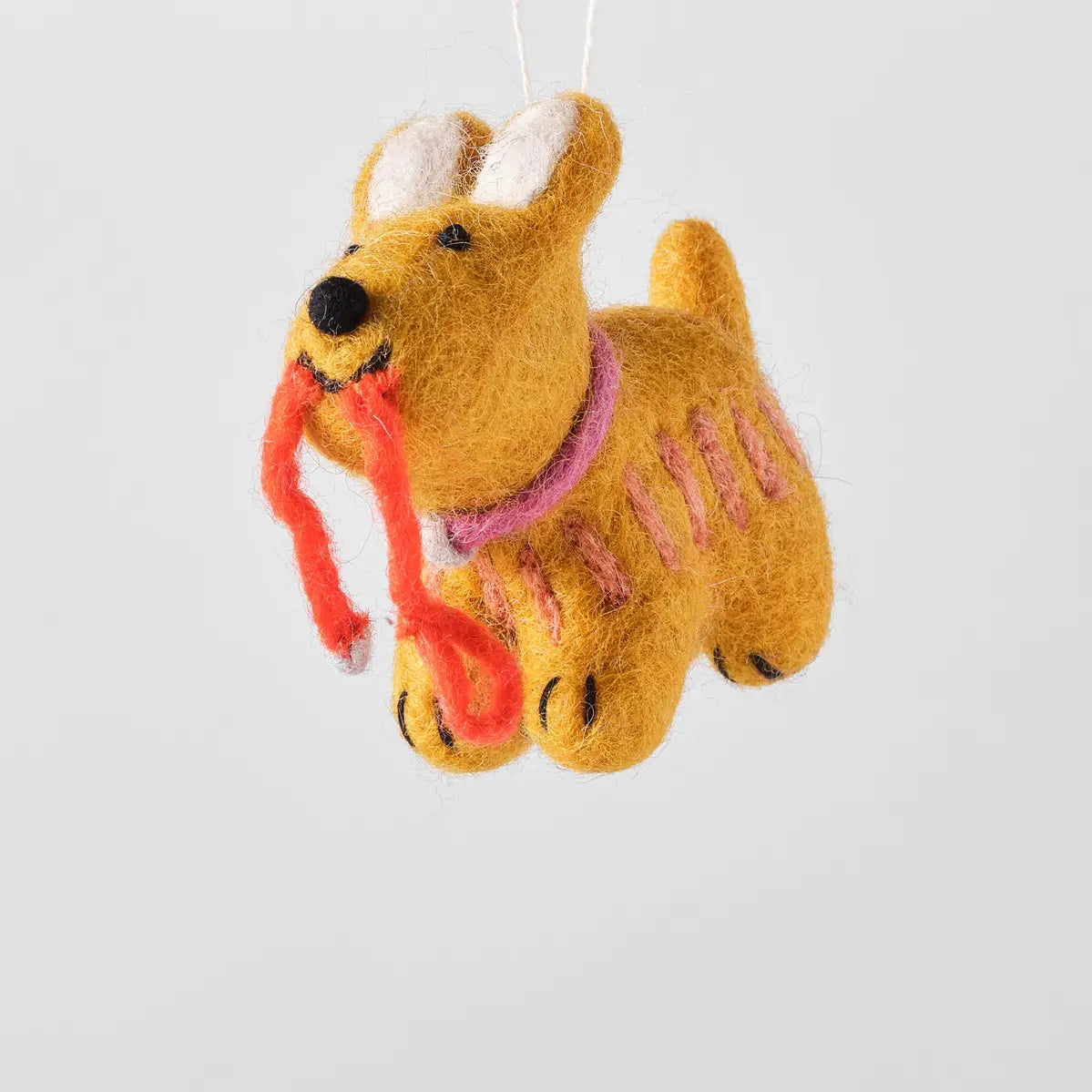 Wrap Vilten Hond Kersthanger - 'Ginger Dog'