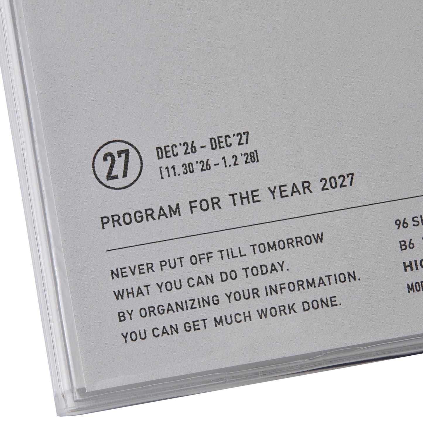 Hightide 2027 Diary Nahe B6 Free - Clear Transparant